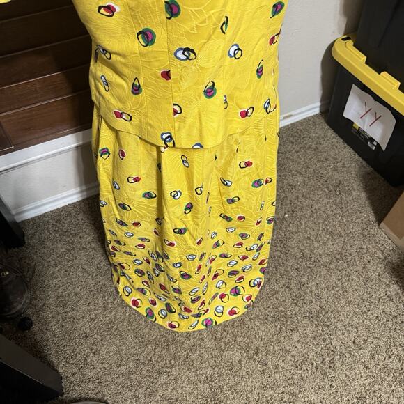 VTG Anne Crimmins for UMI Women's Suit Skirt & Jacket Yellow polka dot sz 12 - Picture 7 of 8